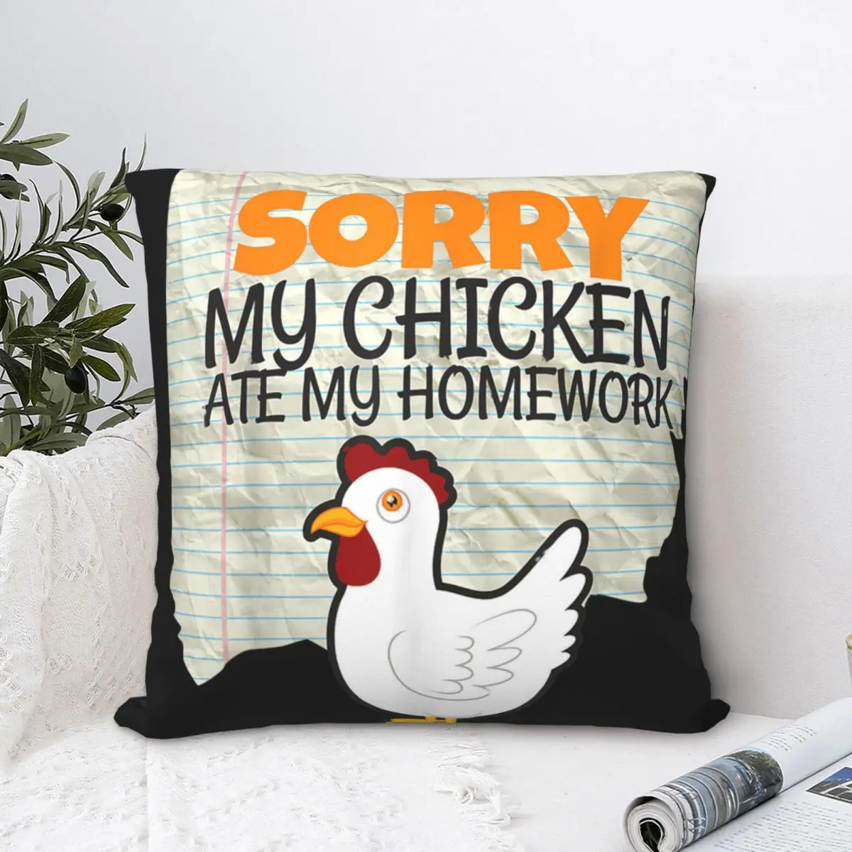 Наволочка «Моя курица съедает домашнюю задачу»