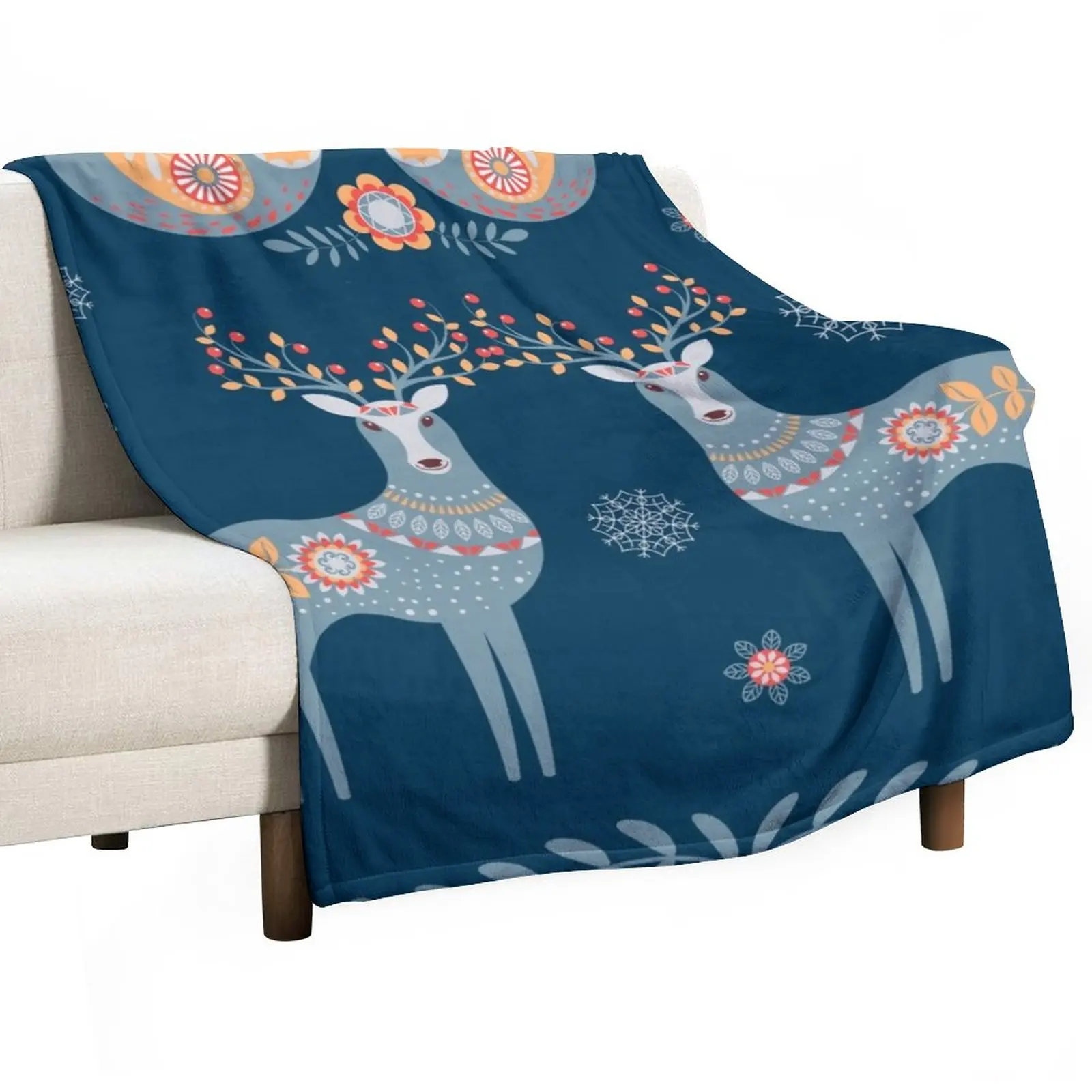 

Nordic Winter Blue Throw Blanket Blankets Sofas Of Decoration sofa bed Sofa Throw Blanket Dorm Room Essentials