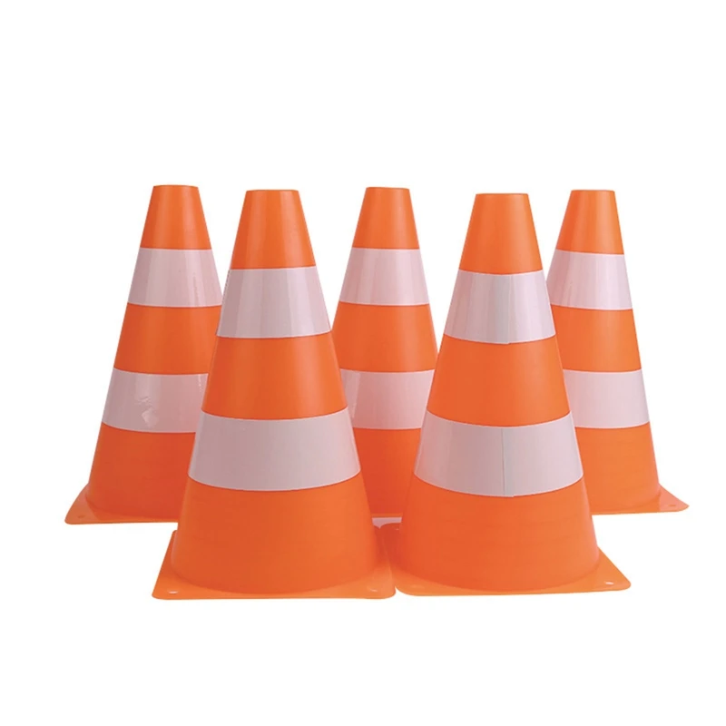 Traffic Cone Safety Warning Roadblocks 23CM Football Soccer Coaching Standing Block Reflective Sheet Road Sign Sports Cone