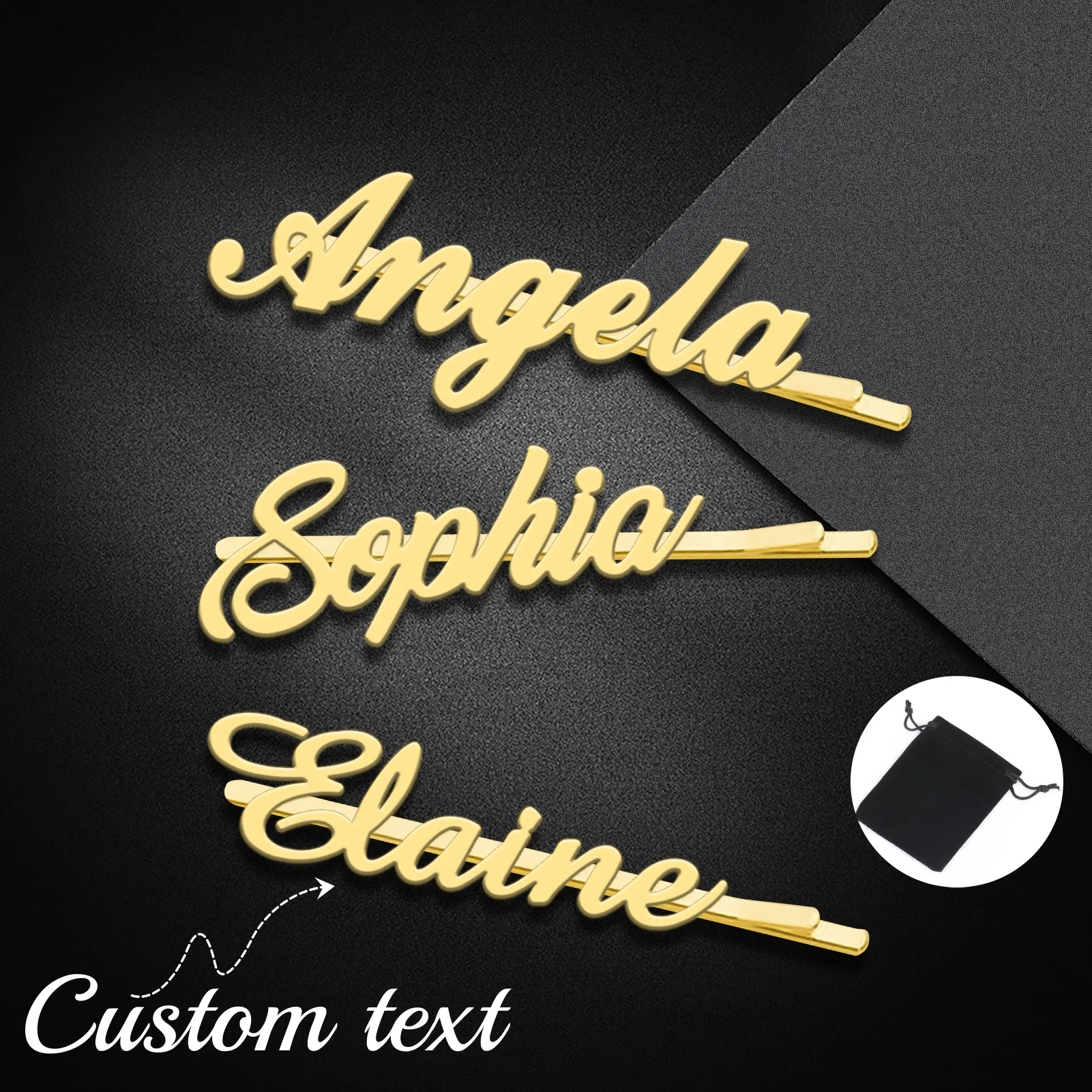 Amaxer 맞춤형 헤어 클립 신부 들러리 선물 이름 헤어 클립 헤어 액세서리 맞..