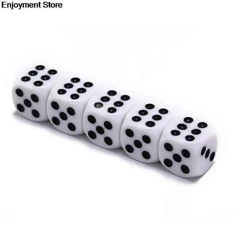 6 Sided Drinking Dice 16MM Acrylic Round Corner Data Party Game Cubes RPG Dice 5Pcs/Lot