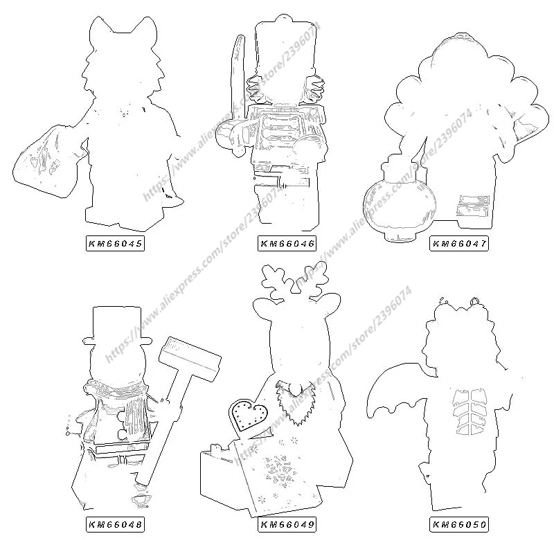 

Single Merry Christmas Claus Granny Action Figures Building Blocks toys KM66045 KM66046 KM66047 KM66048 KM66049 KM66050