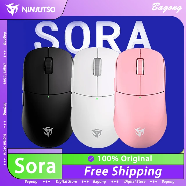 Ninjutso sora 4kワイヤレスゲーミングマウス、人間工学に基づいた軽量 