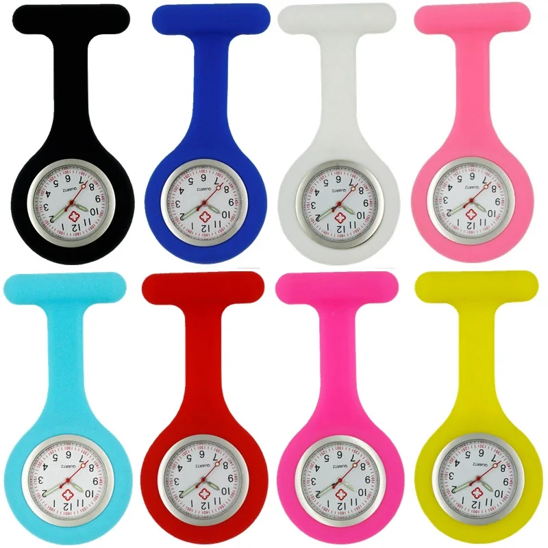Unisex Nurse Doctor Solid Silicone FOB Pocket Watches Medical Brooch Pins Pendant Gift Clock,medical brooch pins