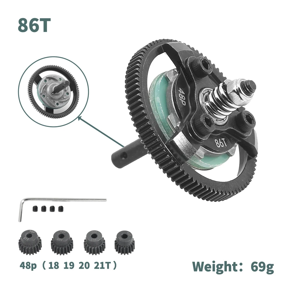 JTY ׷̵ ӱ  Ʈ, TRAXXAS SLASH 2WD 1:10 RC ڵ  ׼, ݼ , 48P, 72T, 76T, 83T, 86T, 90T