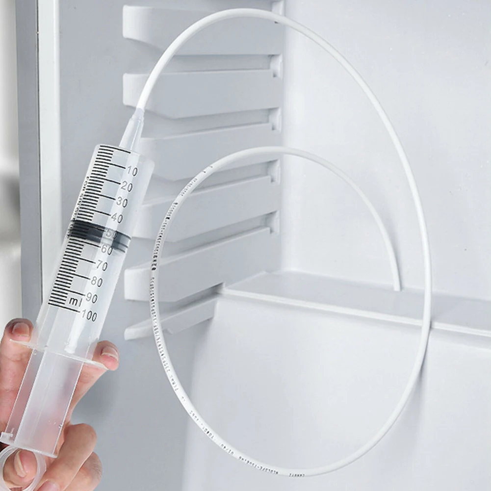 100ml Refrigerator Drain Hole Syringe Drain Unblocker Flexible Cleaner