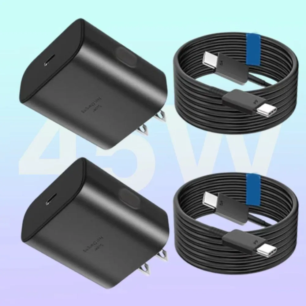45W USB-C Wall Charger 2-Pack for Samsung