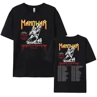 Manowar Hip Hop Band Print Tshirts The Blood Our Enemies Tour 2025 Tees Short Sleeve Cotton T-shirt Women Clothes Graphic Shirt 1