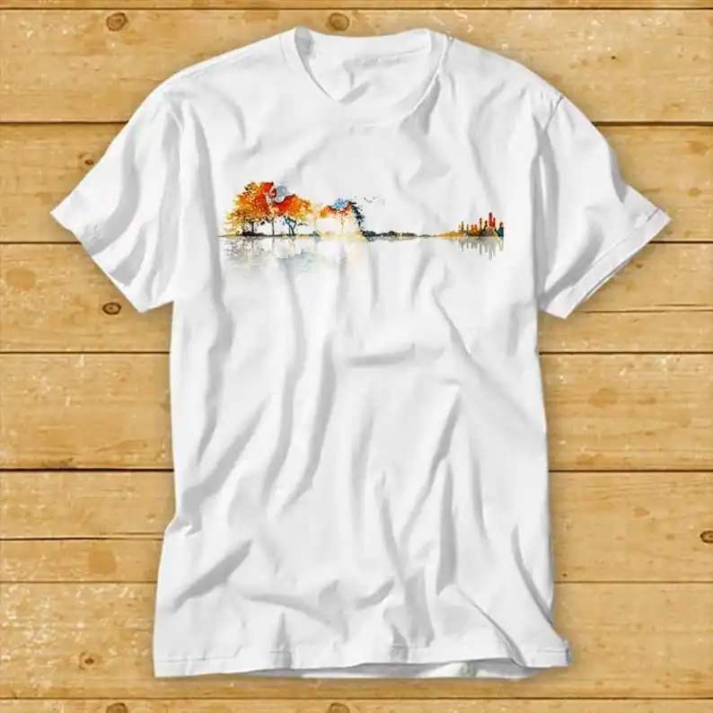 

Nature Guitar Shadow T Shirt Music Mens Gift Retro Vintage Shirt Unisex Top Tee T-shirt 2228