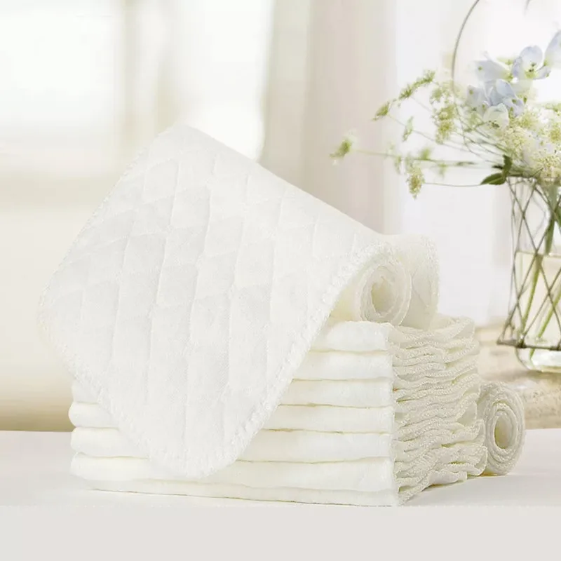 5PC Baby Diapers Washable Reusable Cloth Diaper Inserts 3Layers Insert Babies Care 100% Cotton Eco-friendly Diaper