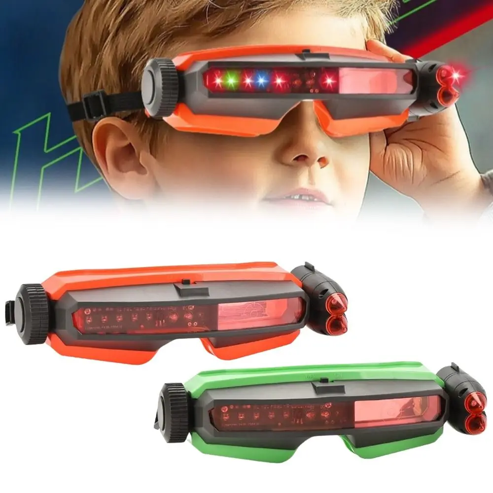 2pcs Simple Adjustable Laser Shoot Goggles Toy Role Play LED Light Beams Laser Game Up To 10m ABS Cool Glasses For Kids