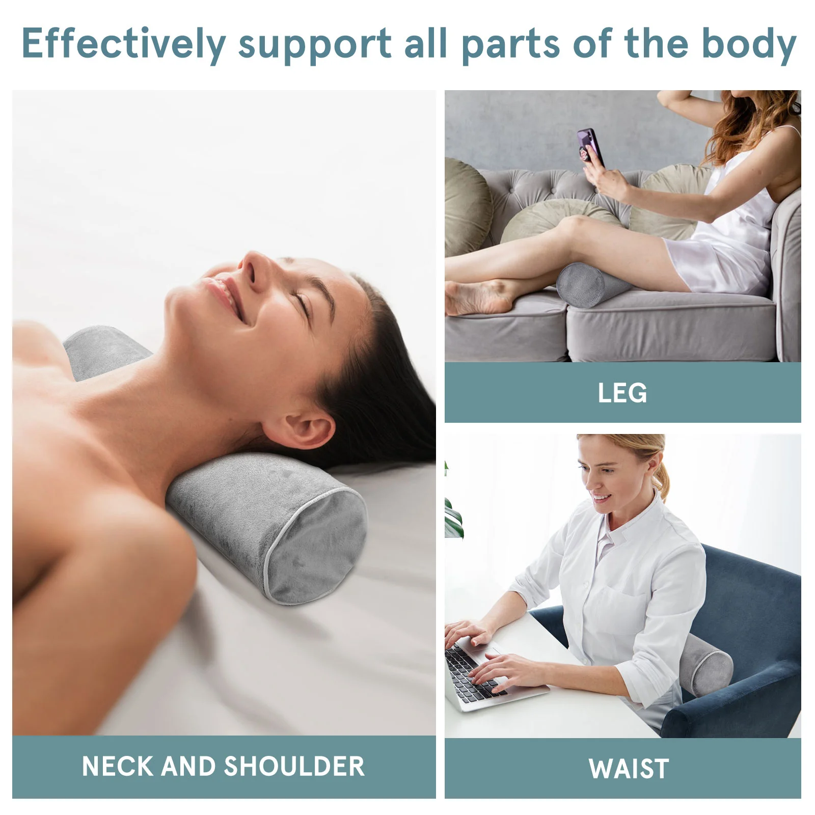 Cylindrical Cervical Pillow Memory Foam Cylinder Round Cotton Small Natural Sleeping Habits Spine Lumbar Polyurethane Bolster 2