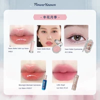 Flower Knows Gift Set Little Angel Lip Glaze Original Matte Blush For Cheeks Vegan Long Lasting Eyeshadow Palette Make Up Set 2