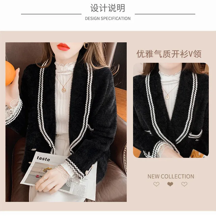 puffer coat with hood Autumn Mink Fur Coat Women Temperament Ladies All-match Outer Wear Top Jacket Winter Plush Warm Coats Feminina N1567 long black puffer