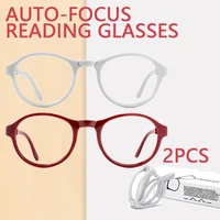 Lunettes de lecture pliables à mise au point automatique 2 pièces – format de poche portable, blocage de la lumière bleue, montures rondes élégantes, design unisexe 1
