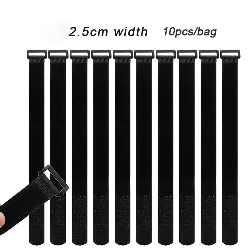 Hook and Loop Strap 10pcs nylon Cable Ties Reusable for Organizing Wires and Cords Secure Convenient Fastening Solution