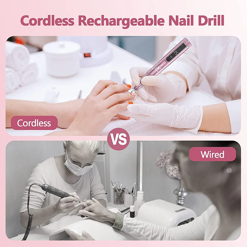 35000RPM Cordless Nail Drill Machine For Gel Polish Electric Nail Sander Rechargeable Portable File Manicure Tool electric nail drill electric nail grinder