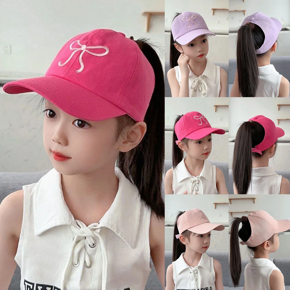 High Ponytail Children Summer Caps Girls Baseball Cap