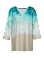 Plus Size 5XL 2025 New Summer Casual Tee Shirt Women's V Neck Tops Loose Size Short Sleeve Wave Print Pullover Fashion T-shirt - Image 5