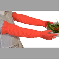 56cm  Dish Washing  Household Scrubbe Repeatable Kitchen Tool  Waterproof Acid and Alkali Resistant Long Rubber Gloves 2