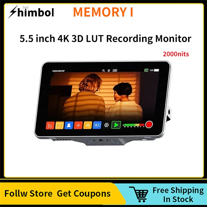 

Сенсорный экран SHIMBOL MEMORY I 5,5 дюйма 2000 нит 4K HDR 3D LUT монитор для DSLR камеры/Mp4 монитор видеозаписи