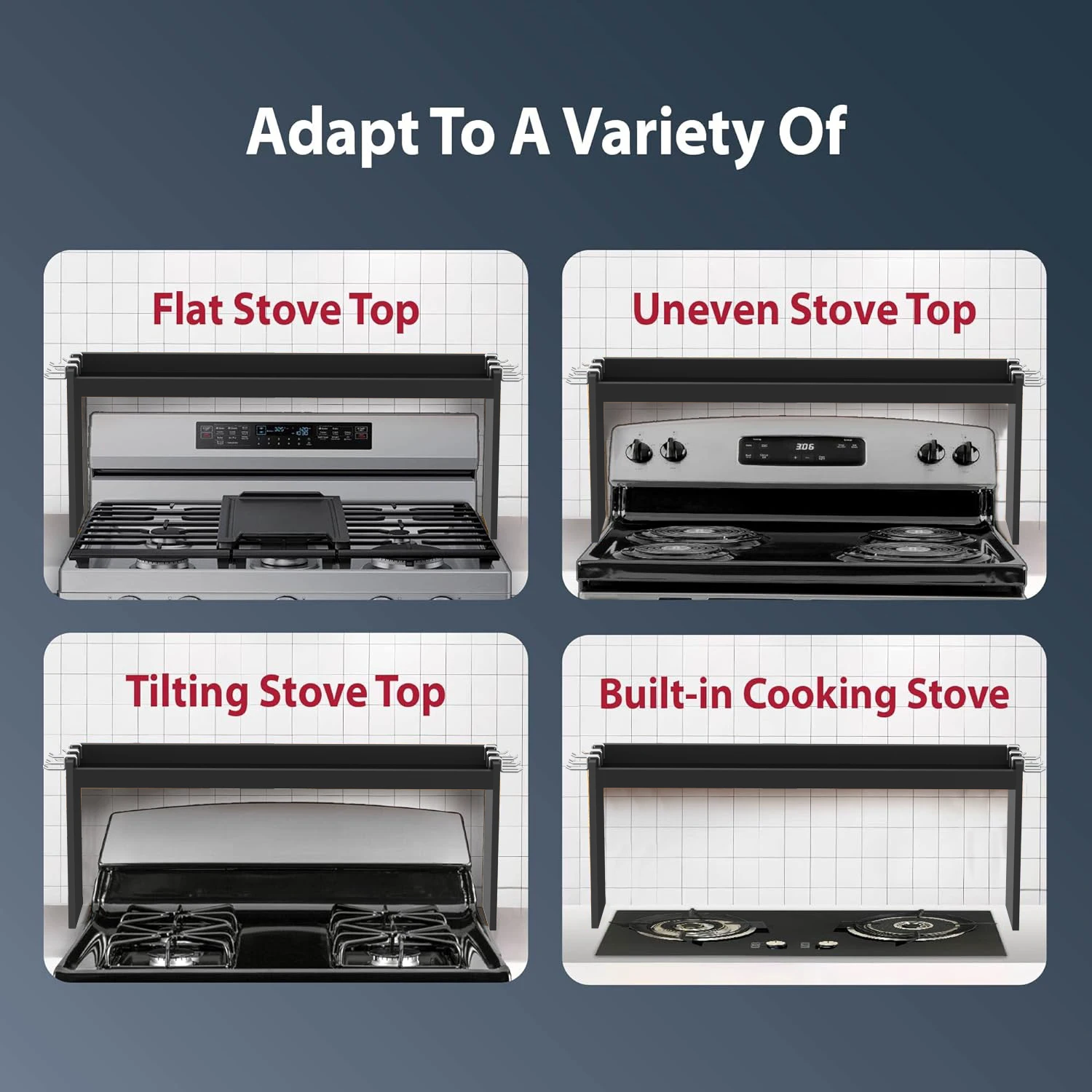 Stove Top Shelf, Kitchen Over Shelf for Stove, Stove Spice Rack for Top,  Kitchen Spice Organizer 6