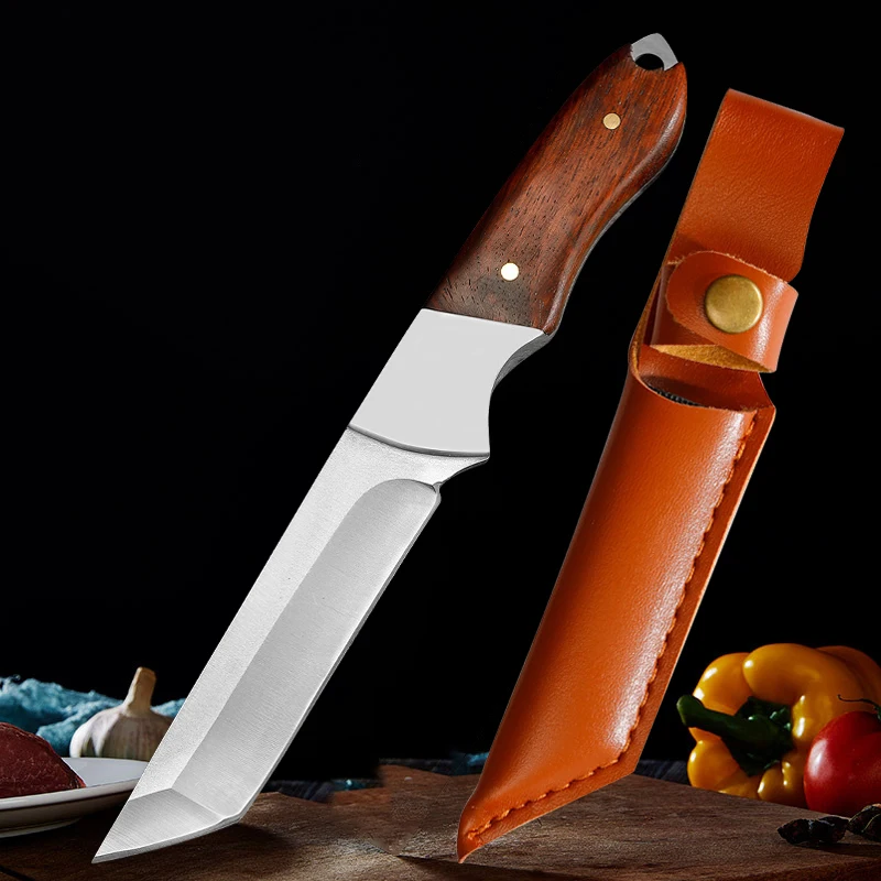 

Portable Fruit Vegetable Cutting Knife High Hardness Small Cleaver for BBQ Kitchen Utility Peeling Slicing Lightweight Knife