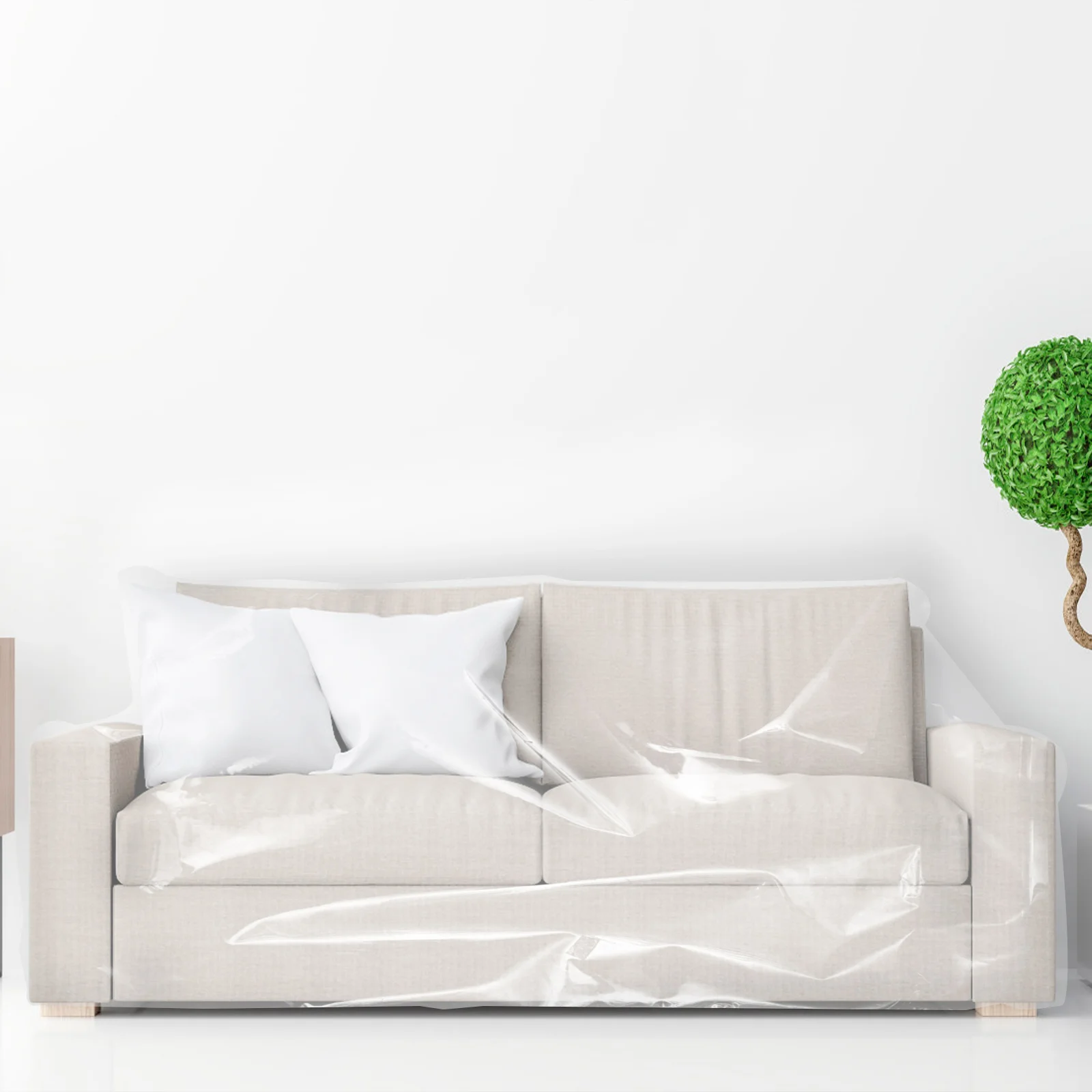 Waterproof PE Sofa Cover Transparent Dustproof Furniture Protector