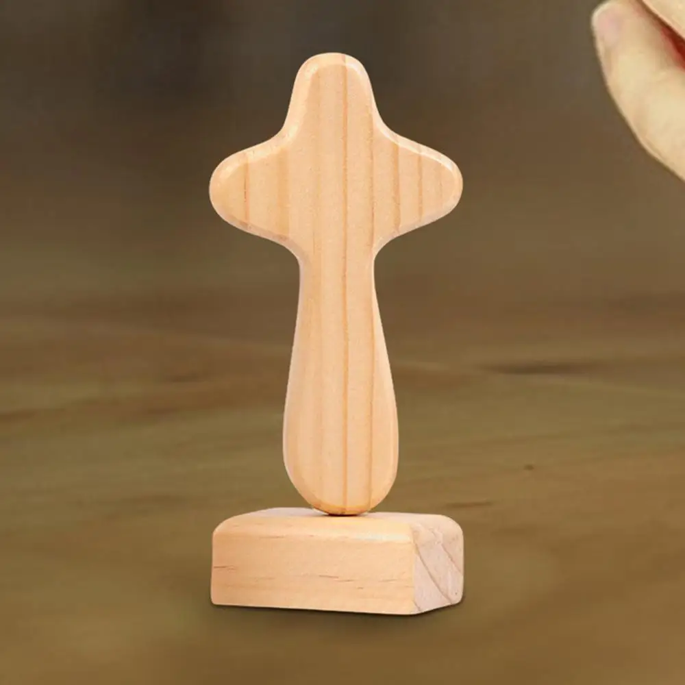 Description Picture 4 of itemTabletop Crosses Wooden Sculpture Decoration Wooden Christian Statue With Magnetic Base Church Home Shelf Tabletop Ornaments
