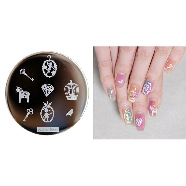 Round Nail Stamping Plates Butterfly/Constellation/Leaf/Bird Stainless Steel Image Stencils Printing Nails Decor 5.5cm Tool