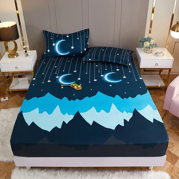 1 piece of bed sheet for bedroom 100%Polyeste Elastic Band Around bedding Fitted Sheet Only (excluding pillowcases) 1