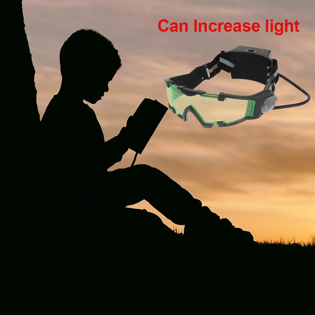 Night Vision Goggles Night Vision Glasses Adjustable Camping Gear Gadgets Light Up Green Goggles for Role Play Costume