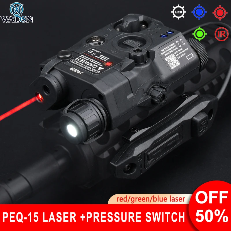 Wadsn Peq Ir Illuminator Peq15 Airsoft Tactical Green Blue Red Dot