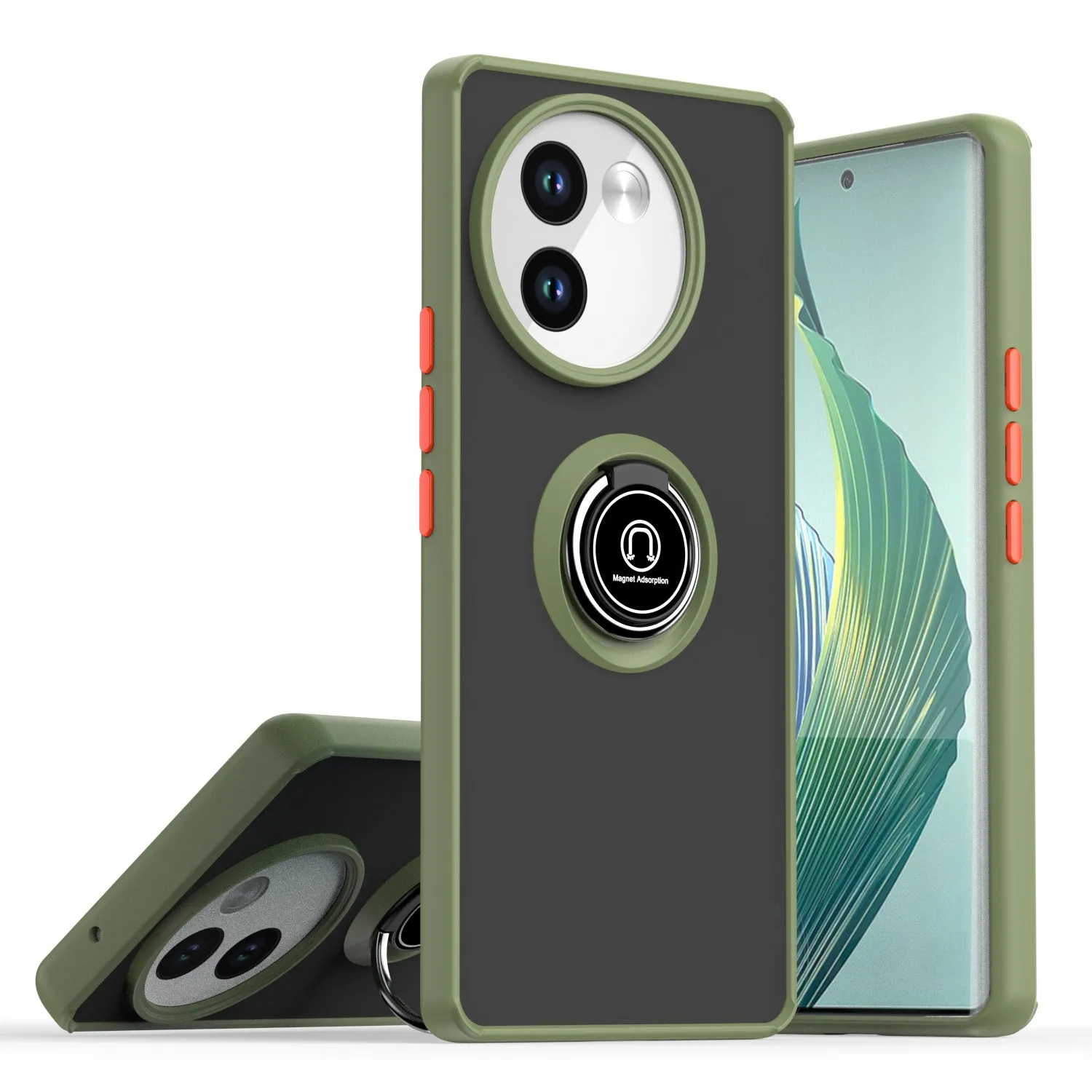 Armor Matte Case with Ring Magnetic Holder Stand - Shockproof and Stylish Protective Cover