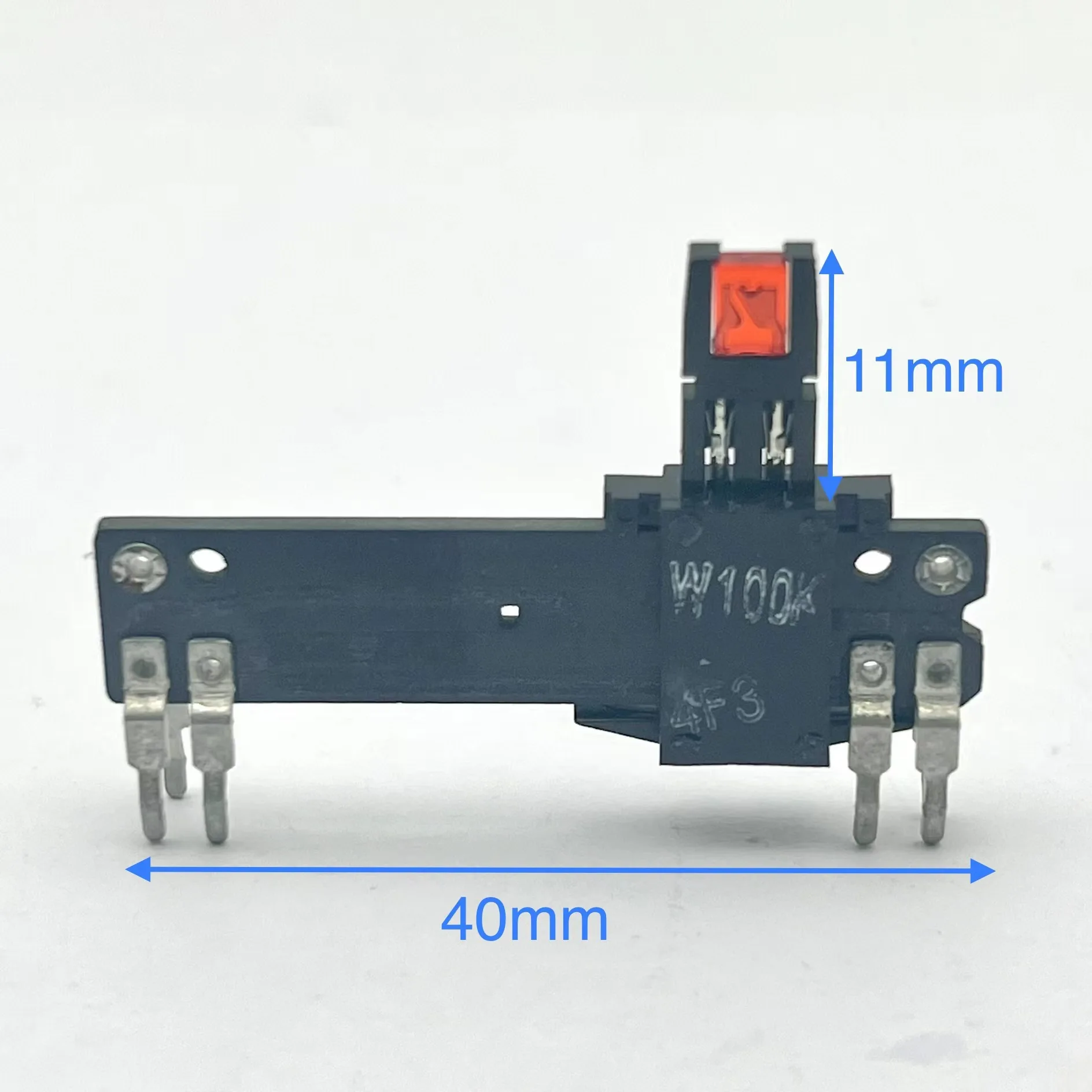 1 PCS 40mm straight slide slide potentiometer audio radio recorder recorder straight W100K with lamp with midpoint