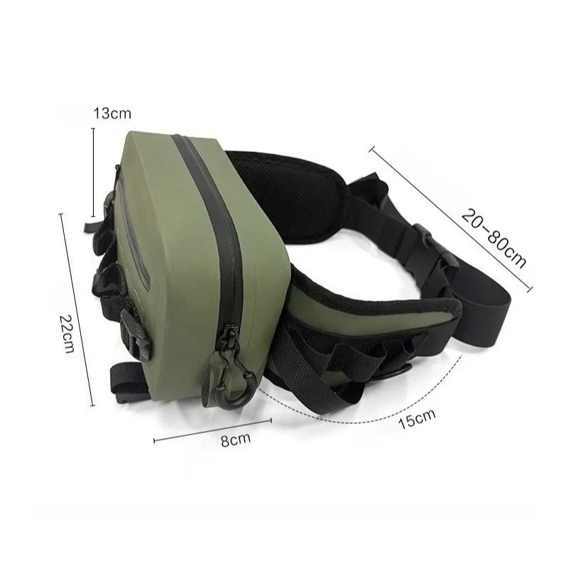Waterproof Luya Waist Bag with Insertable Pole Multifunctional Crossbody Chest Bag Outdoor Fishing Gear Fishing Rod Luya Bag