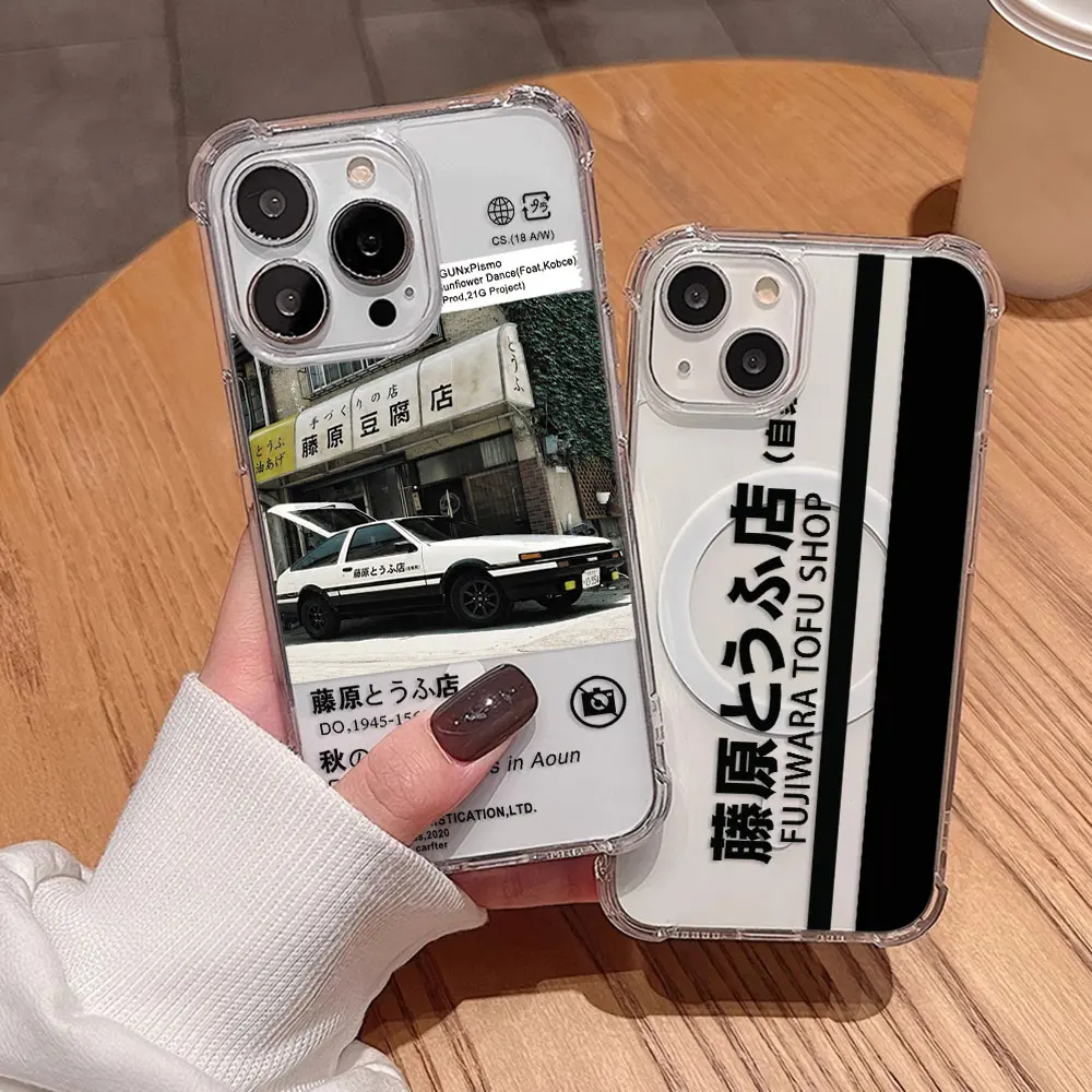 Hot Anime Initial D AE86 Magnetic Clear Anti-Fall Phone Case