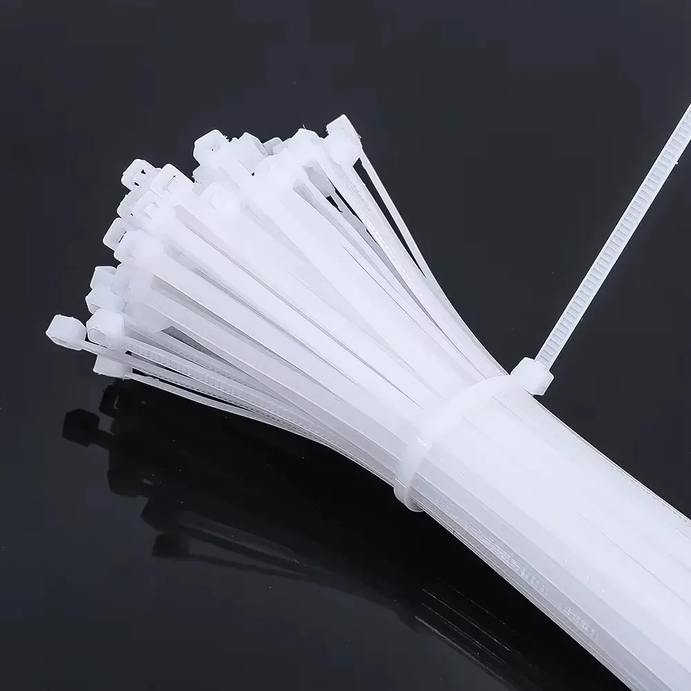 Nylon Cable Ties 500/1000PCS/bag Self-locking Plastic Nylon Tie White Zip Wraps Strap Nylon Cable Tie Set Fastening Ring Loop Wire Wrap Cable Ties Cable Tie Nylon Zip Ties