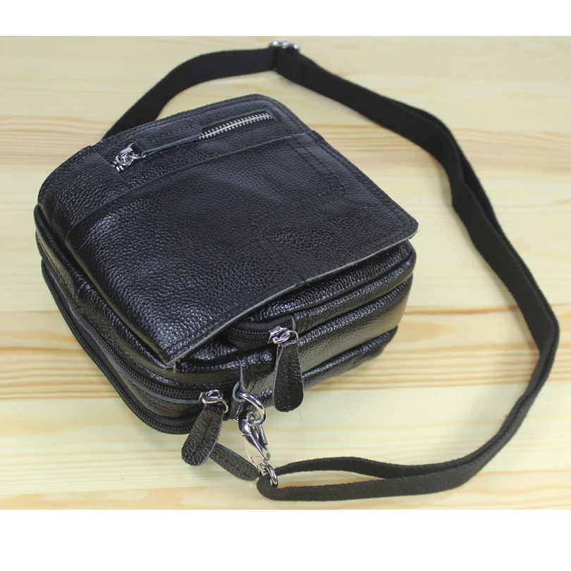 

Fashion New 100% Genuine Leather Messenger Bags For Men Leisure Shoulder Sling Bag Male Casual Small Crossbody Bag Black M152