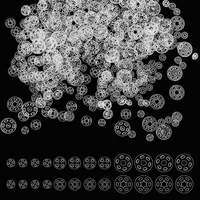 30 Pairs 7/10/15mm Plastic Sew-on Snap Buttons Invisible Snap Fasteners Buttons Round Clear Press Button for Sewing Clothing DIY 1