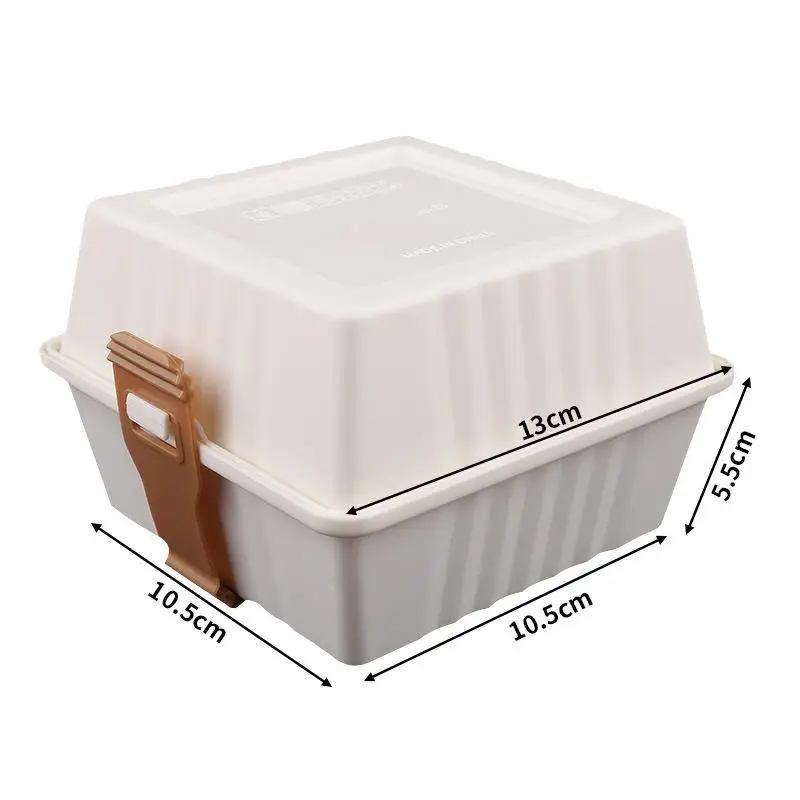Lunch Box Sandwich Bento Box Sandwich Containers With Sturdy Strap Portable Burger Food Storage Case For Picnics School Outdoor - 2
