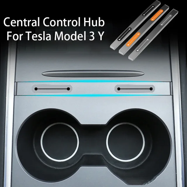 Central Control Hub for Tesla Model 3 Y Four Hole TPU in Car USB Cable Box Expansion Dock Interior Center Console Accessories 1