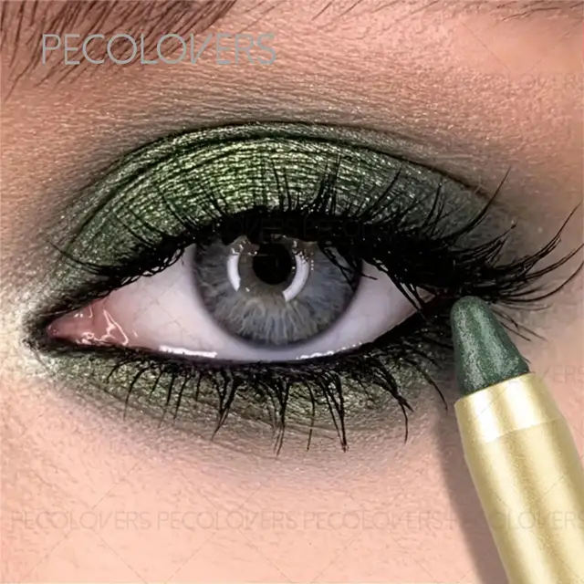Bâton de fard à paupières anti-taches et imperméable, yeux à double extrémité avec bâton d'ombre, pinceau éponge, finitions pailletées et mates 1