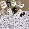 2Pcs Cartoon Cute Cat Nail Childlike Stickers Holographic Love Heart Bronzing Star Sliders Silver Chrome Nail Art Manicure Decor 1