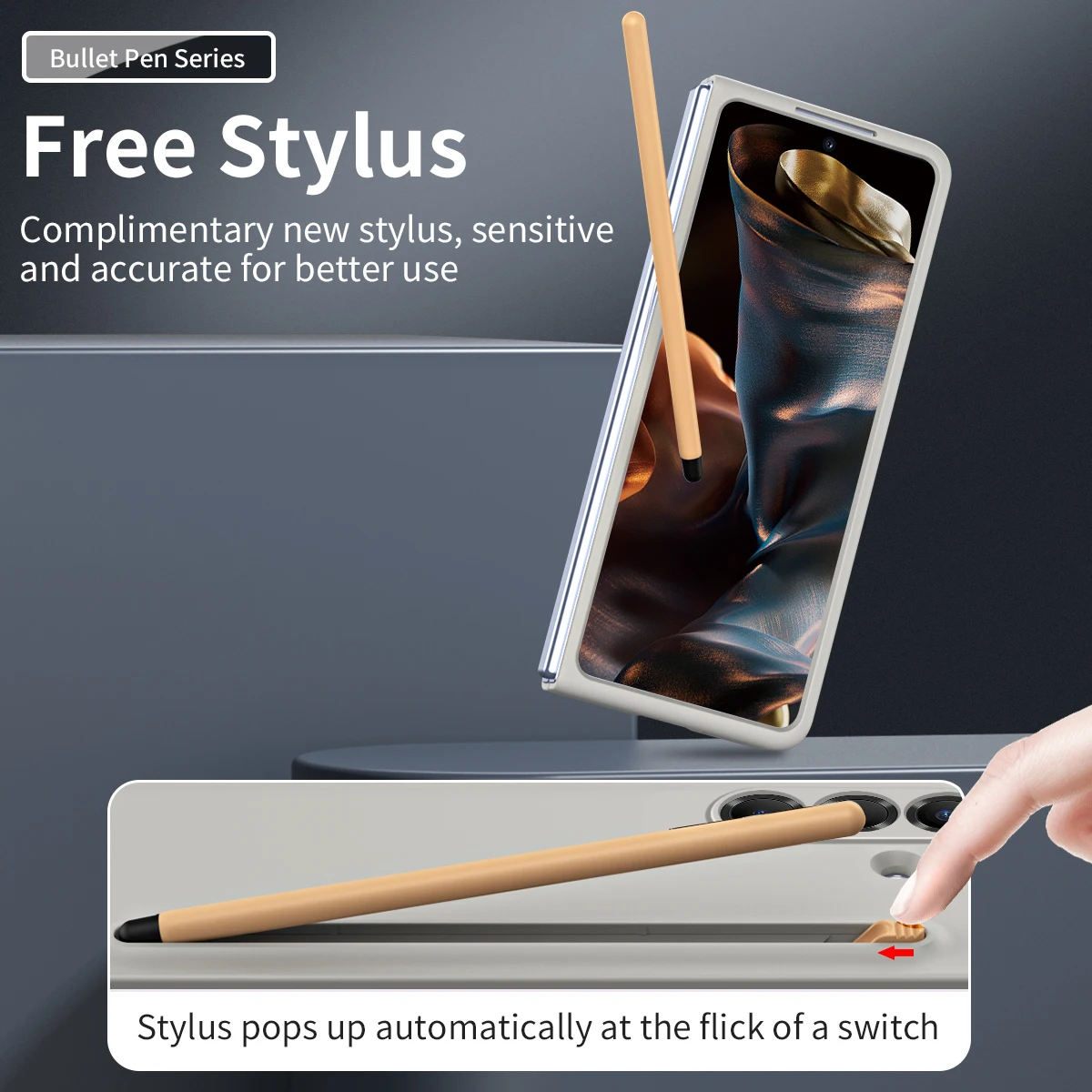 Versatile Foldable Phone Case with Stylus and Pen Slot