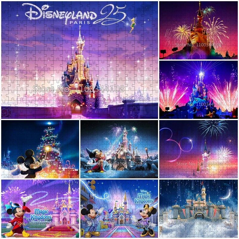 Disney Castle Fuochi D'Artificio Jigsaw Puzzle Disney Magic Kingdom Puzzle Collection Per Giocattoli Educativi Per Bambini Gioco Di Famiglia