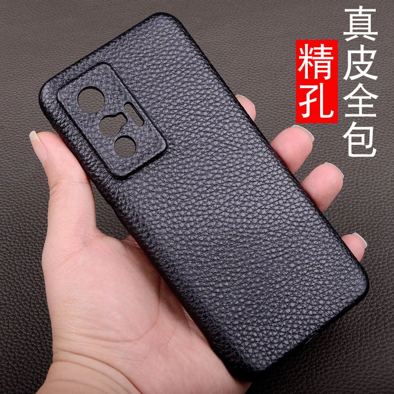 Hot Sales New Wholesale Retail Full Grain Cow Skin Leather Cover Cases For Vivo X70 Pro Plus Genuine Cowhide Case