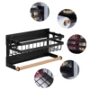 Magnetic Spice Rack for Refrigerator with Hook Paper Towel Holder Rustproof Spice Jars Rack Multi Use Refrigerator Side Shelf 3