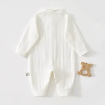 AYNIGIELL الخريف الطفل حللا 100% القطن الفتيان الفتيات طويلة الأكمام رومبير الرضع لطيف مطبوعة نيسيي منامة 0-18 متر 5