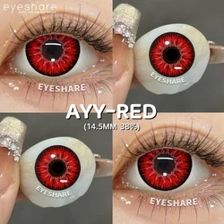 EYESHARE Halloween Cosplay Color Contact Lenses - Vibrant Black, White, and Blue Options, 1 Pair (AYY - RED)
